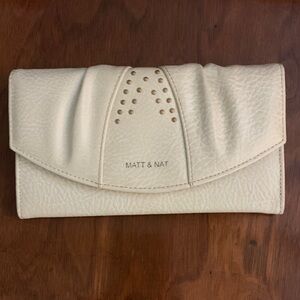 Matt & Nat Cream Wallet with Cutout Detail